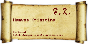 Hamvas Krisztina névjegykártya
