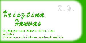 krisztina hamvas business card
